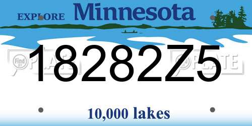 18282Z5 Minnesota License Plate