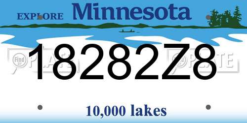 18282Z8 Minnesota License Plate