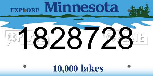 1828728 Minnesota License Plate