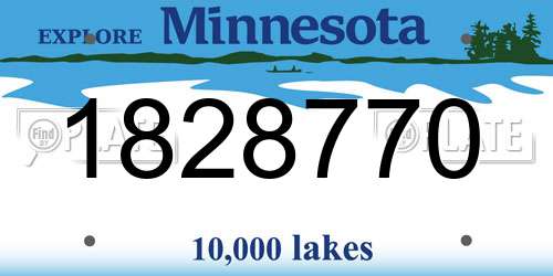 1828770 Minnesota License Plate