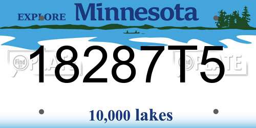 18287T5 Minnesota License Plate
