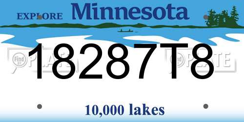 18287T8 Minnesota License Plate