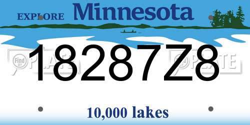 18287Z8 Minnesota License Plate