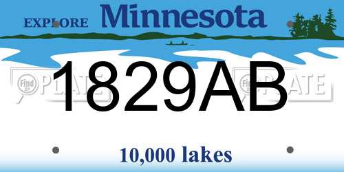 1829AB Minnesota License Plate