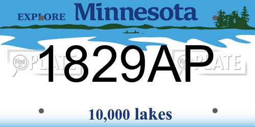 1829AP Minnesota License Plate
