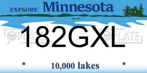 182GXL Minnesota License Plate
