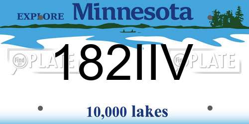 182IIV Minnesota License Plate