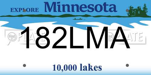 182LMA Minnesota License Plate