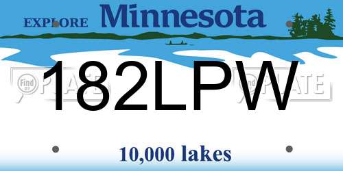182LPW Minnesota License Plate