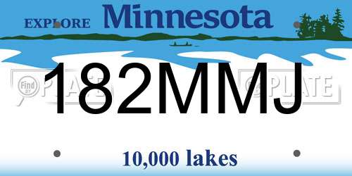 182MMJ Minnesota License Plate