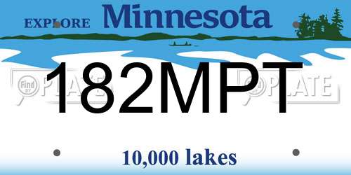 182MPT Minnesota License Plate