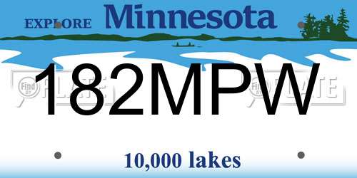 182MPW Minnesota License Plate