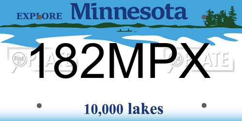 182MPX Minnesota License Plate