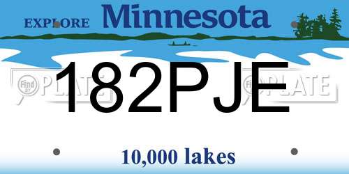 182PJE Minnesota License Plate