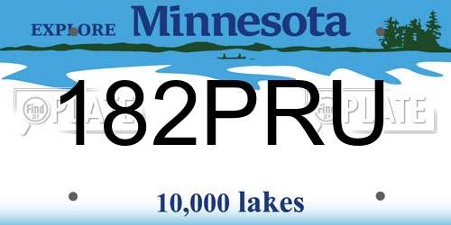 182PRU Minnesota License Plate