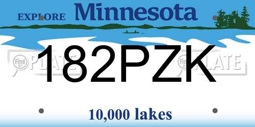 182PZK Minnesota License Plate