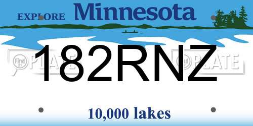 182RNZ Minnesota License Plate