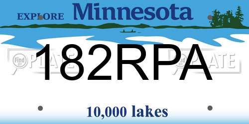 182RPA Minnesota License Plate