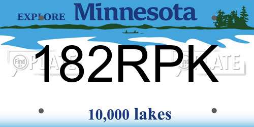 182RPK Minnesota License Plate