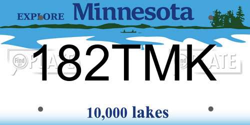 182TMK Minnesota License Plate