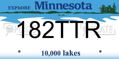 182TTR Minnesota License Plate
