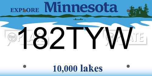 182TYW Minnesota License Plate