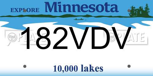 182VDV Minnesota License Plate