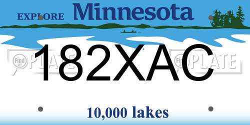 182XAC Minnesota License Plate