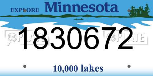 1830672 Minnesota License Plate