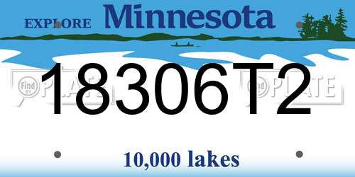 18306T2 Minnesota License Plate