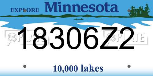 18306Z2 Minnesota License Plate