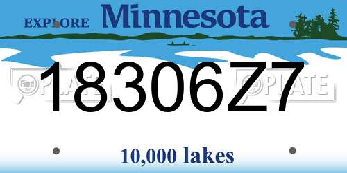 18306Z7 Minnesota License Plate