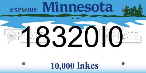 18320I0 Minnesota License Plate