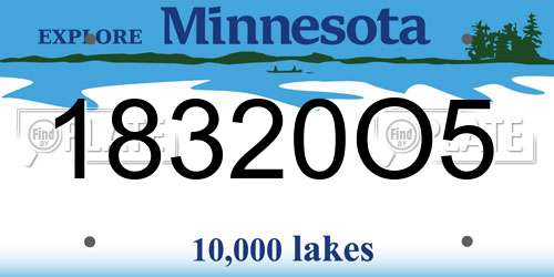 18320O5 Minnesota License Plate