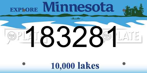 183281 Minnesota License Plate