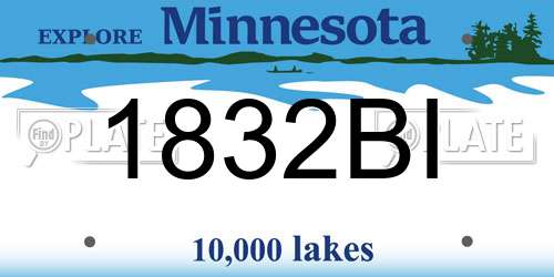 1832BI Minnesota License Plate