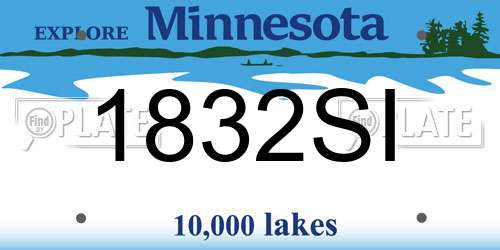 1832SI Minnesota License Plate