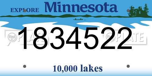1834522 Minnesota License Plate