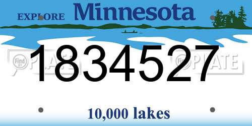 1834527 Minnesota License Plate