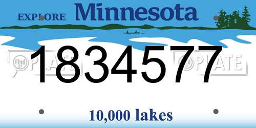 1834577 Minnesota License Plate