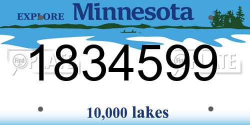 1834599 Minnesota License Plate