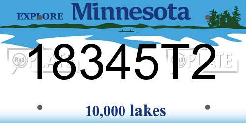 18345T2 Minnesota License Plate