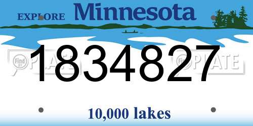 1834827 Minnesota License Plate