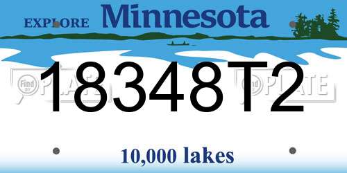18348T2 Minnesota License Plate
