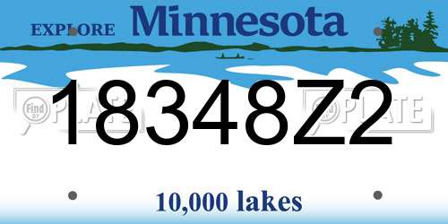 18348Z2 Minnesota License Plate