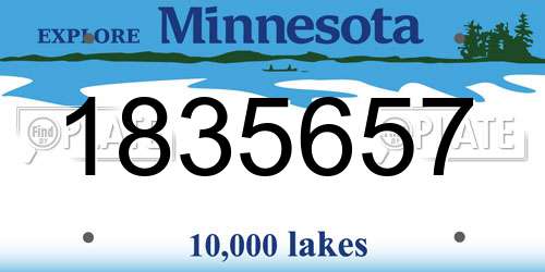 1835657 Minnesota License Plate