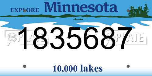 1835687 Minnesota License Plate