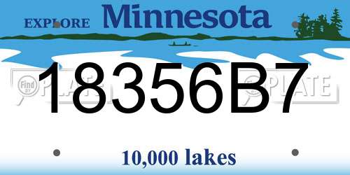 18356B7 Minnesota License Plate