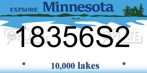 18356S2 Minnesota License Plate