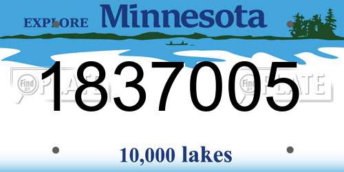 1837005 Minnesota License Plate